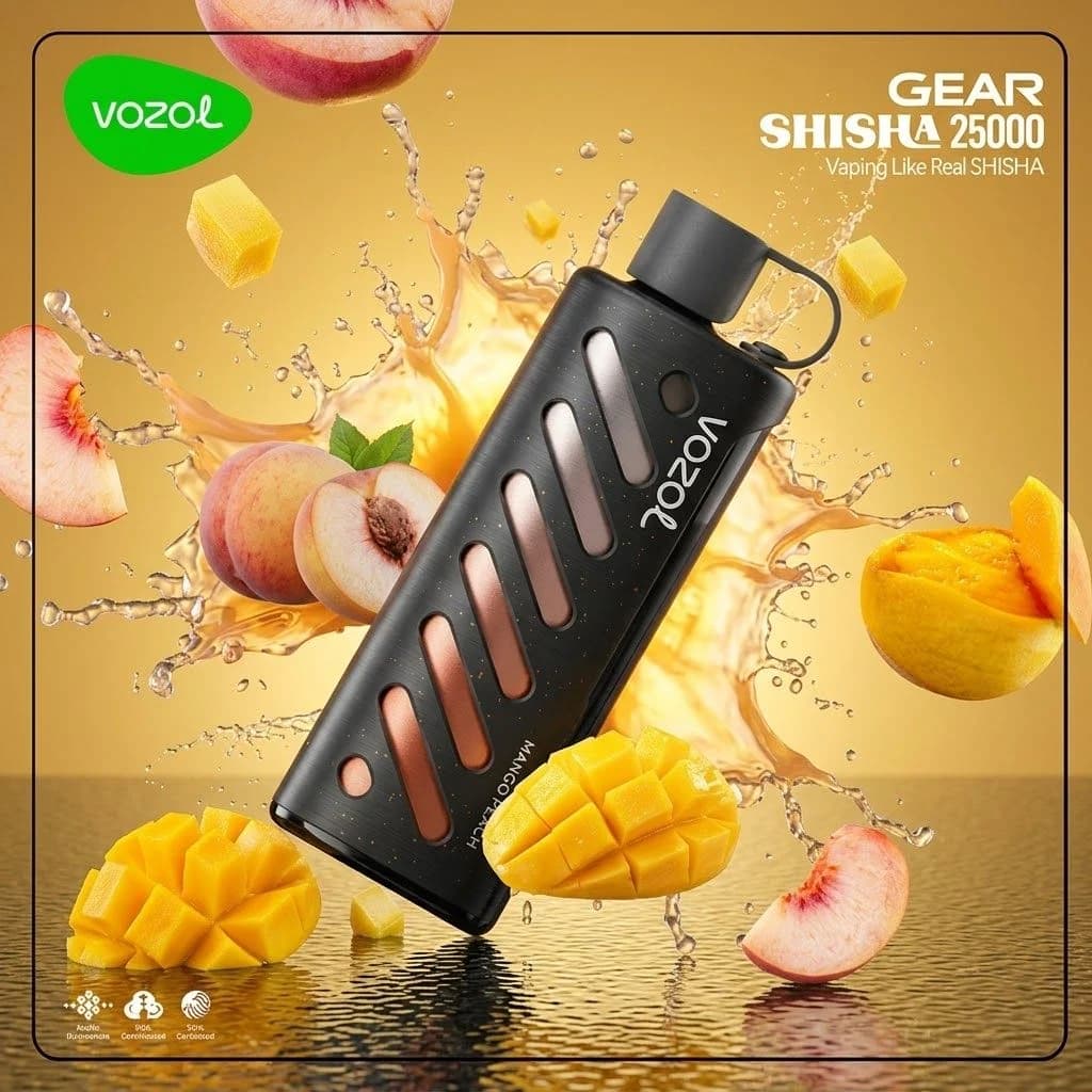 پاد یکبارمصرف وزول مدل Gear Shisha 25000 | صفحه رنگی ۲.۱ اینچ، صدای تعاملی و ۲۵۰۰۰ پاف — تصویر ۳