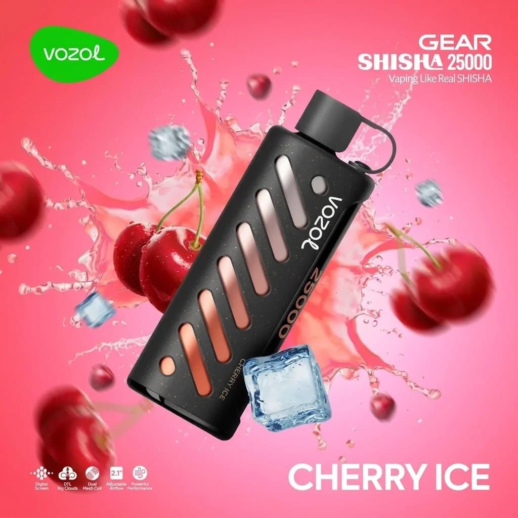 پاد یکبارمصرف وزول مدل Gear Shisha 25000 | صفحه رنگی ۲.۱ اینچ، صدای تعاملی و ۲۵۰۰۰ پاف — تصویر ۲