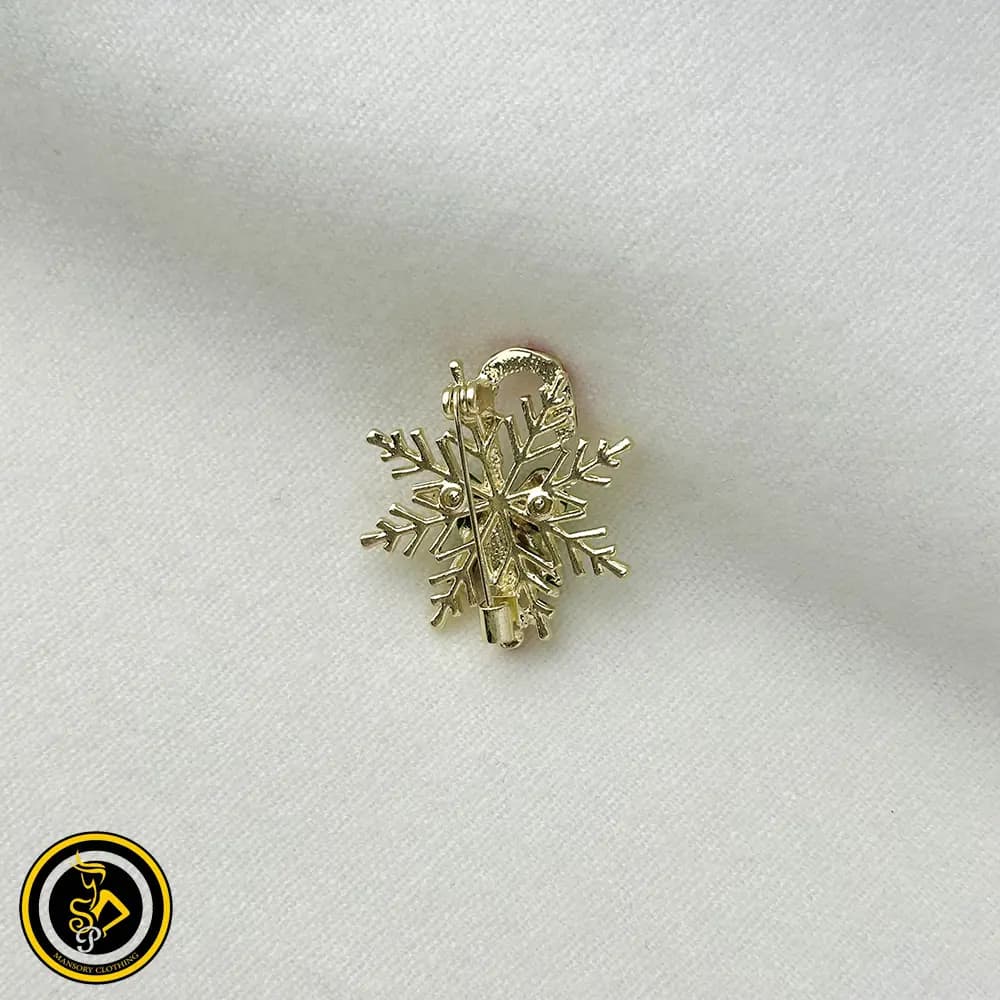 گل سینه طرح کريسمس دانه برف و عصا — تصویر ۳