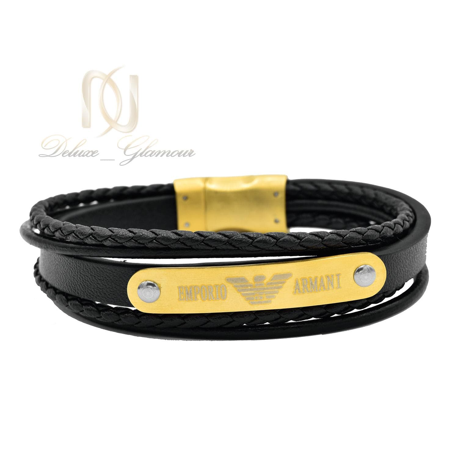دستبند چرم پسرانه آرمانی ds-n492