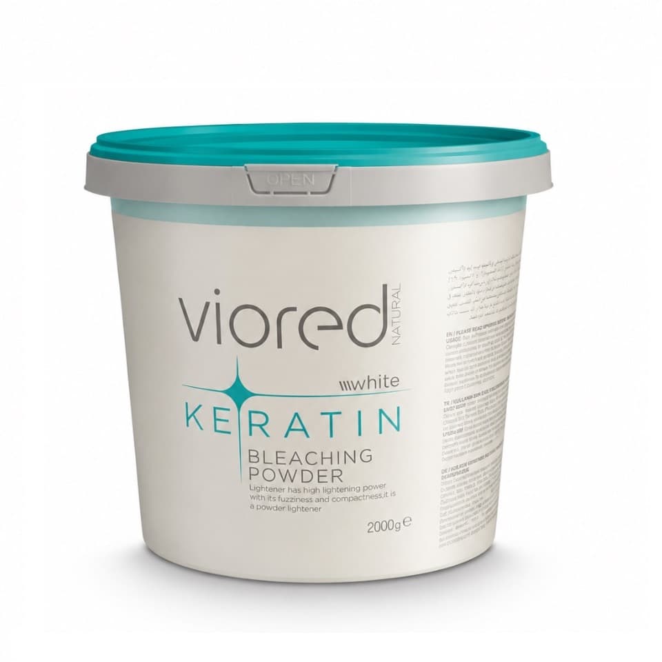پودر دکلره کراتین ویورد نچرال وایت رنگه سفید Viored Natural White حجم 2000 گرم