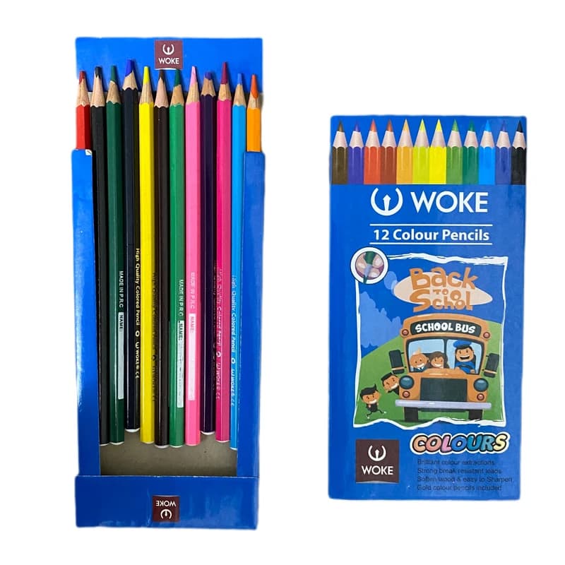 مداد رنگی 12 رنگ جعبه مقوایی ووک WOKE کد 12_9403 — تصویر ۲