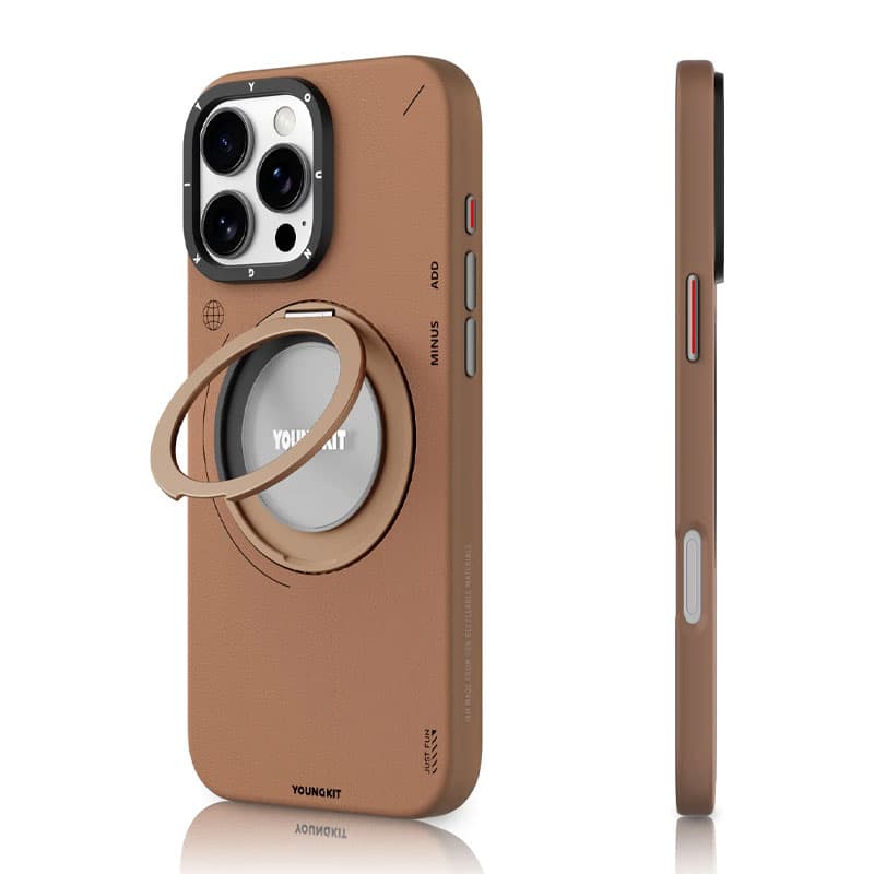قاب آیفون 16 پرو مکس یانگ کیت Leather 360° Spin Magnetic Stand — تصویر ۷