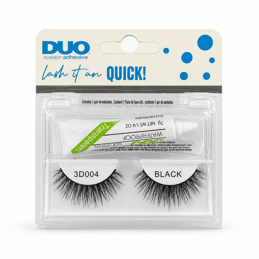 مژه 3بعدی 004+چسب مژه بیرنگ برندDUO