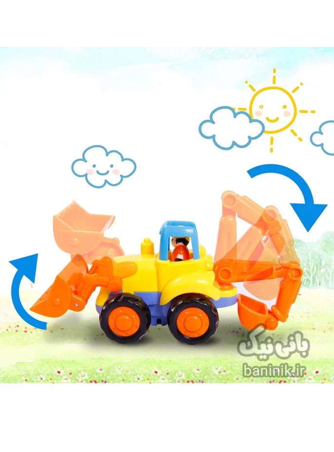ماشین بازی هولی تویز سری راهسازی 4 عددی Huile Toys Vehicle Set 326 — تصویر ۲