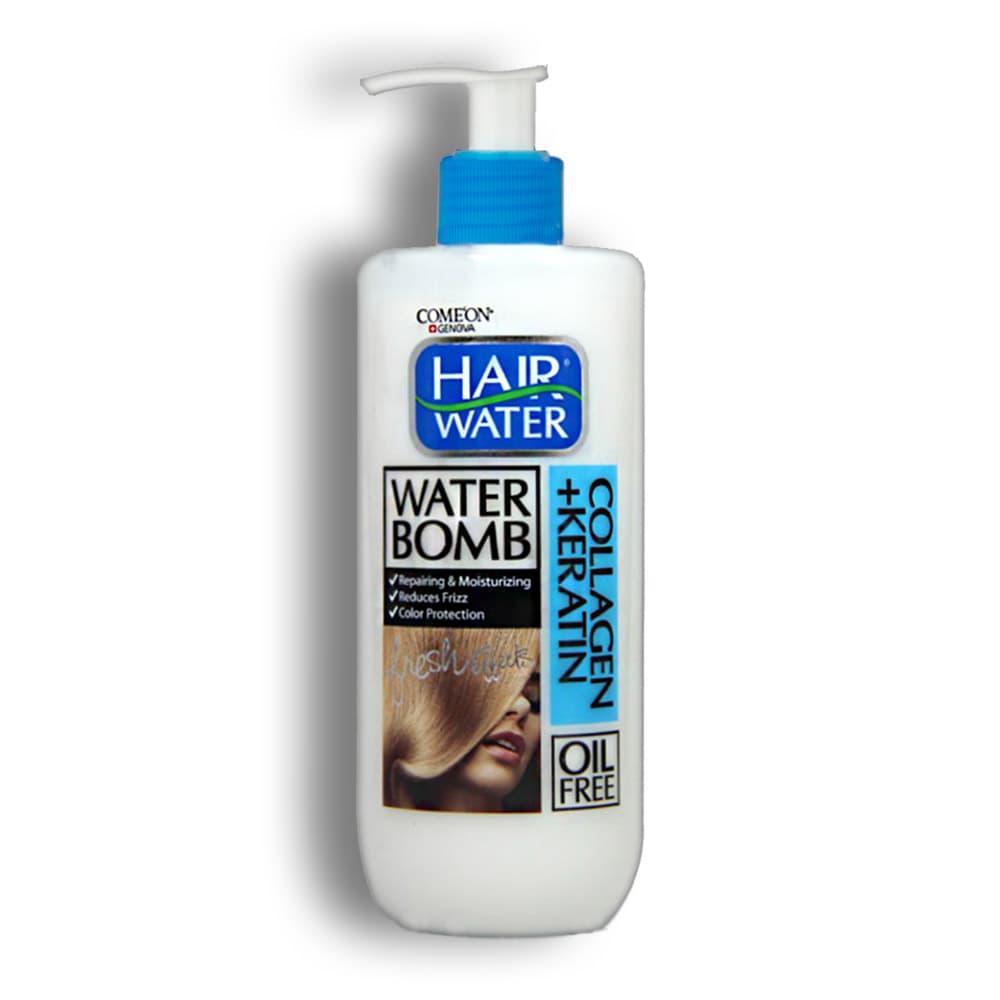 کرم آبرسان مو Come’On سری Hair Water مدل Water Bomb نوع Collagen+Keratin حجم 400 میل