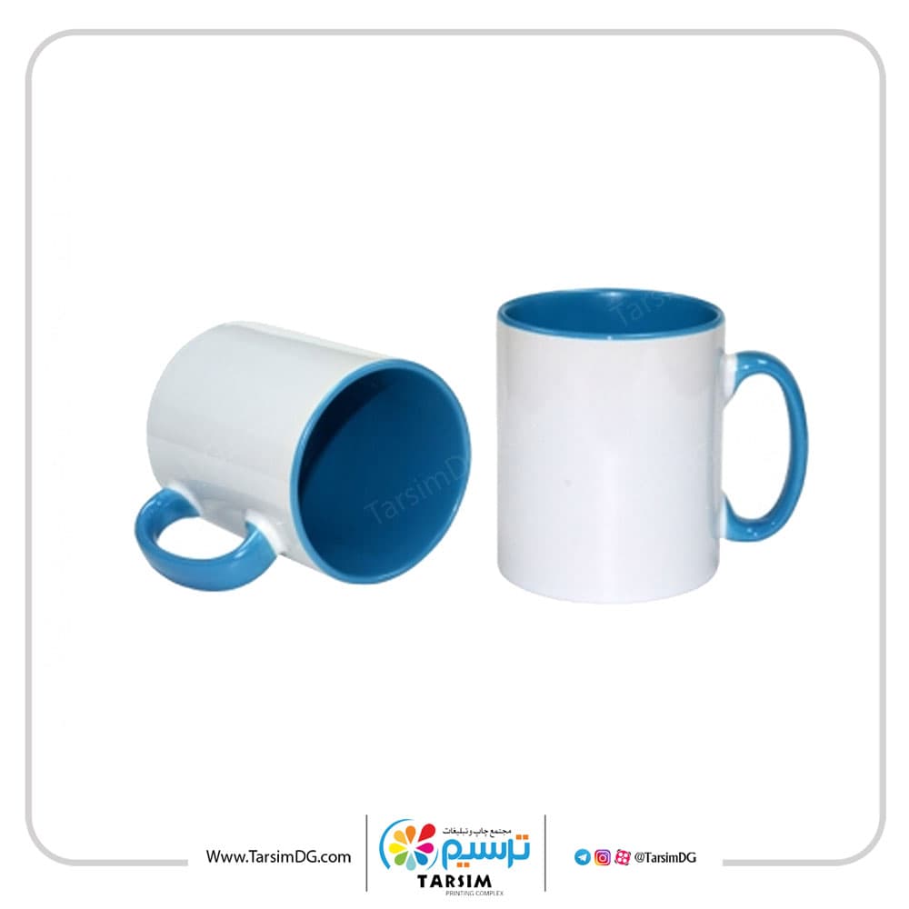 چاپ لیوان سرامیکی (دسته رنگی)
