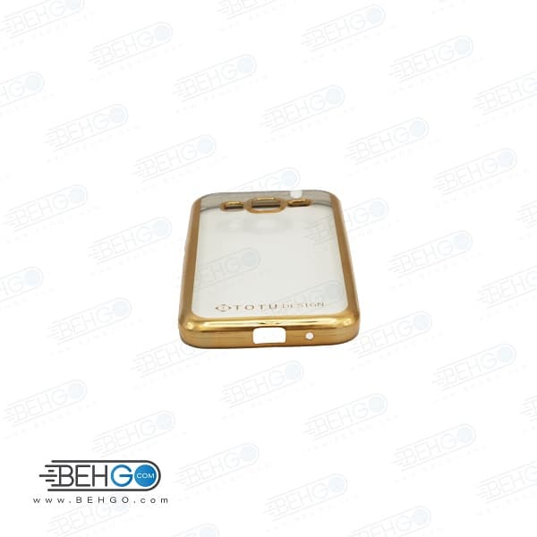 قاب گوشی سامسونگ کور پریم G360 بی رنگ و شفاف دور طلایی clear cover For Samsung galaxy Core prime — تصویر ۲
