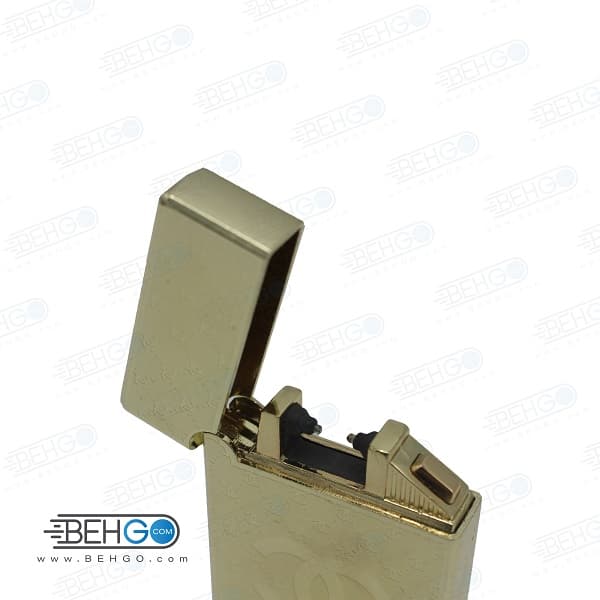 فندک رعد و برقی الکتریکی طرح چنل طلایی Electronic Cigarette Lighter — تصویر ۷