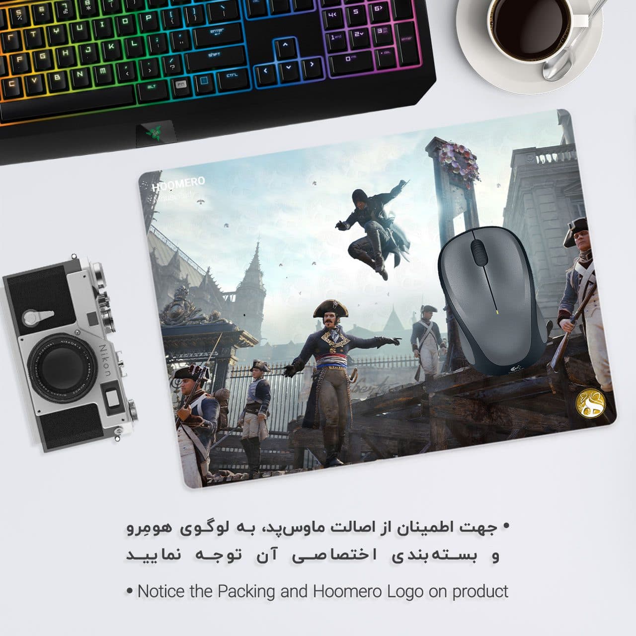 موس پد هومرو طرح اساسین کرید یونیتی مدل A3835 — تصویر ۲