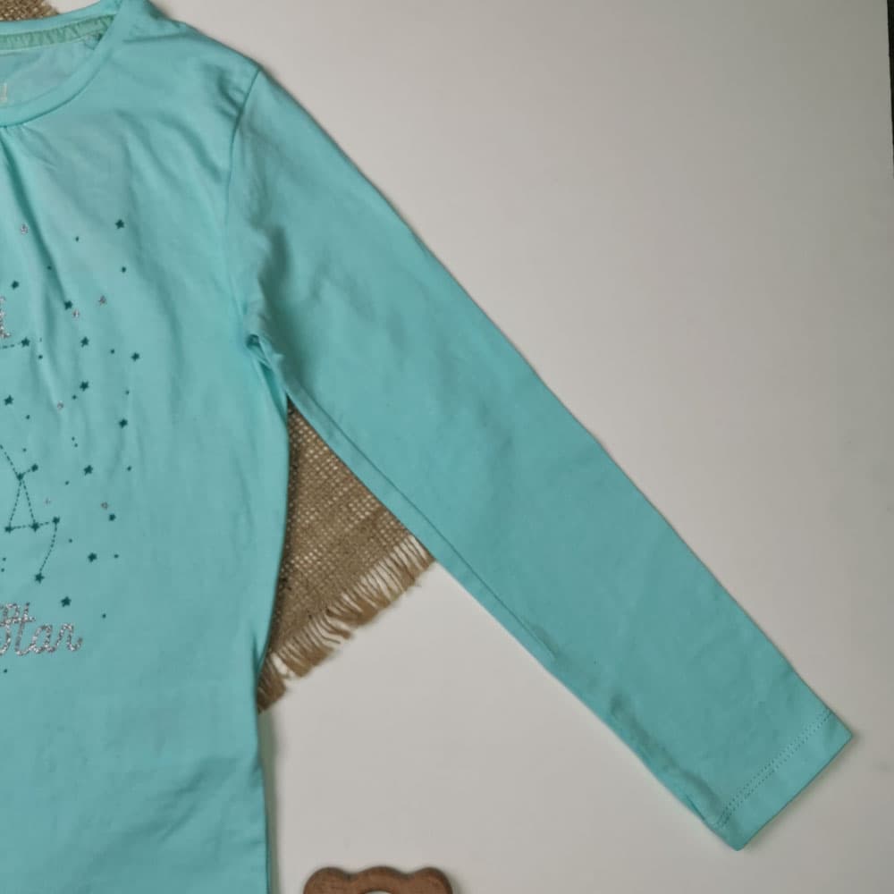 ست بلوز و شلوار دخترانه آستین بلند برند pepperts طرح ستاره سبز رنگ – 6 تا 8 سال — تصویر ۵