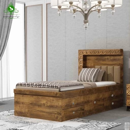 تخت خواب یک نفره باکس خور مدل پارما مبلمان فرنا مدل 1141529