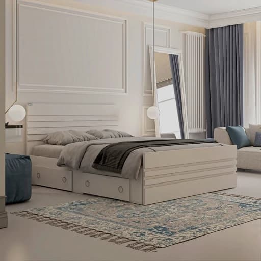 تخت خواب ملامینه دو نفره مدل FH860 سایز 160×200 سانتی متر مبلمان فرنا مدل 1141509