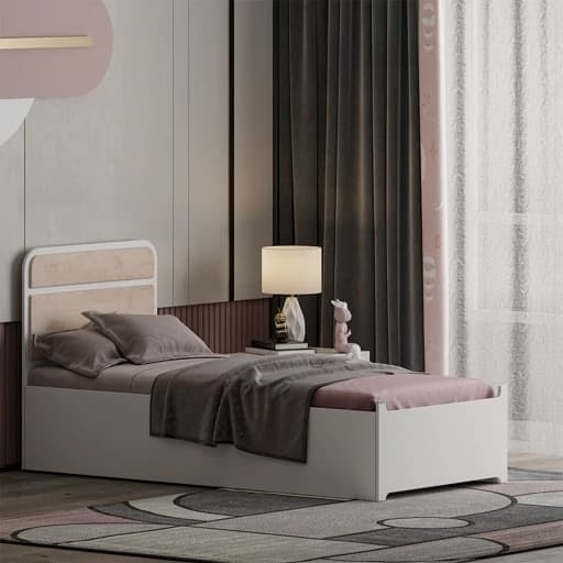 تخت خواب ملامینه یک نفره مدل FH952 سایز 90×200 سانتی متر مبلمان فرنا مدل 1141333