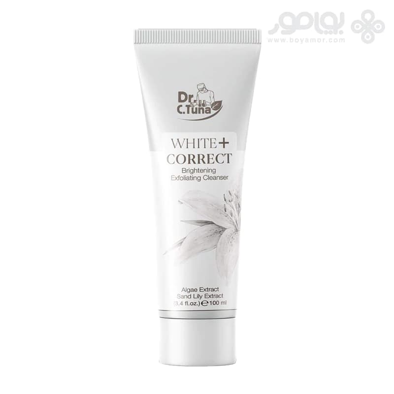 پاک کننده لایه بردار دکتر تونا فارماسی مدل WHITE+CORRECT حجم 100 میل