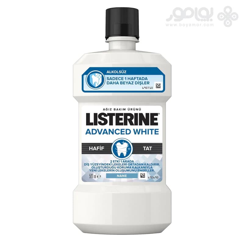 دهانشویه لیسترین مدل ADVANCED WHITE حجم 500 میل
