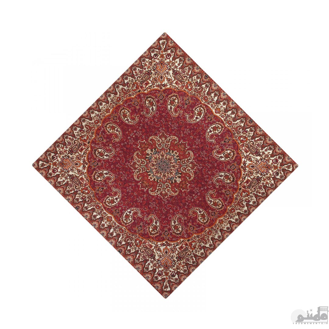 سرویس کامل رومیزی ترمه طرح نسترن رنگ زرشکی — تصویر ۵