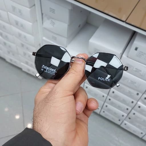 عینک آفتابی مردانه چند ضلعی مارک پلیس دسته آلمینیوم پلاریزه