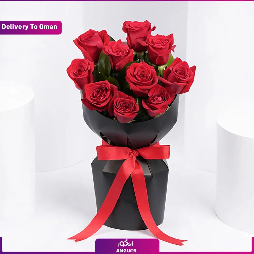 دسته گل رز قرمز (تحویل در عمان)