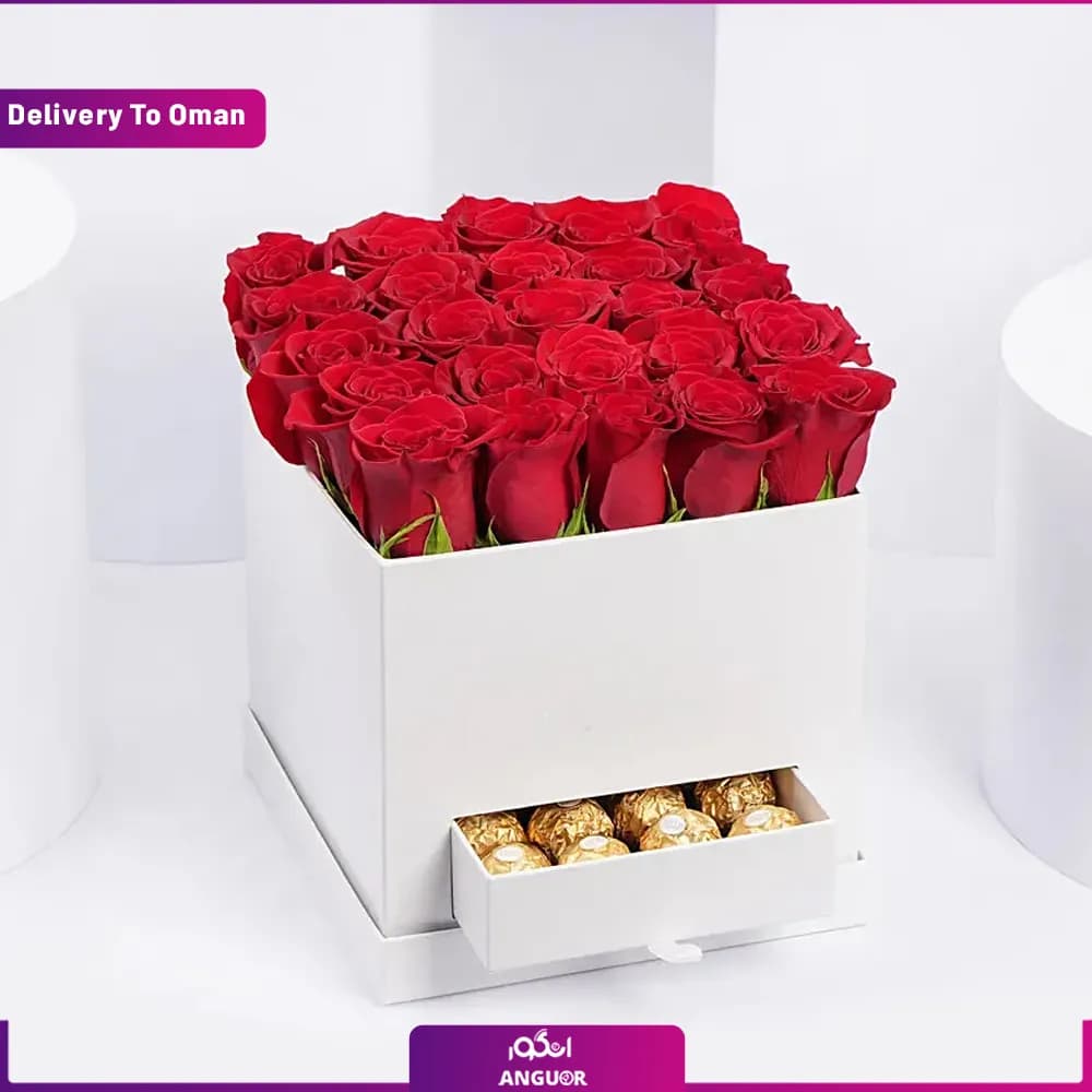 باکس کلاسیک رز قرمز (تحویل در عمان)