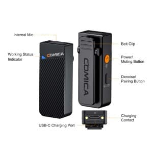 میکروفون یقه ای بی سیم کامیکا مدل Vimo C2 — تصویر ۲