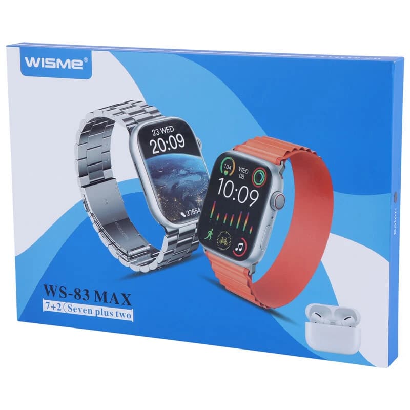 پکیج ساعت هوشمند و هندزفری بلوتوثی ویسمی Wisme WS-83 Max — تصویر ۲