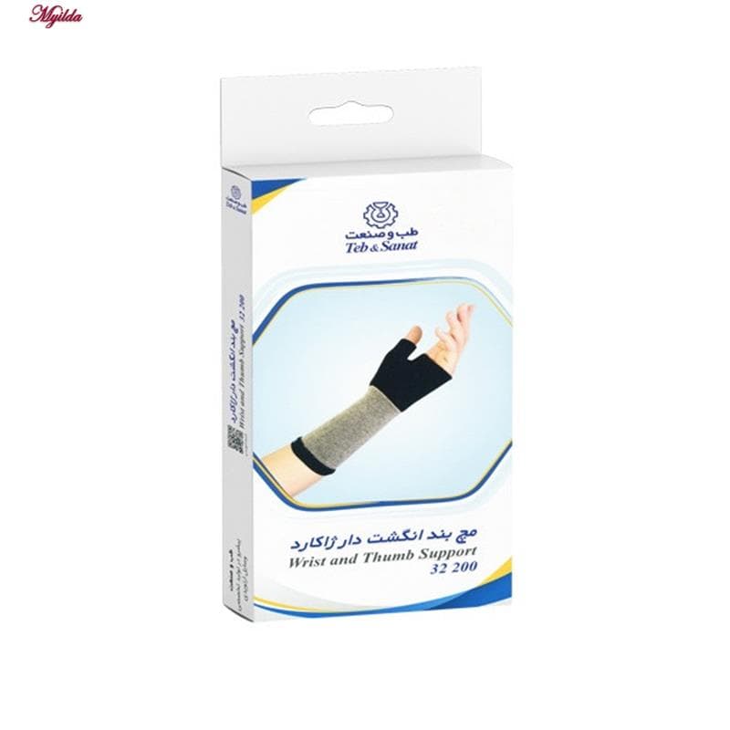 مچ بند طب و صنعت مدل انگشت دار ژاکارد کد 32200 — تصویر ۲