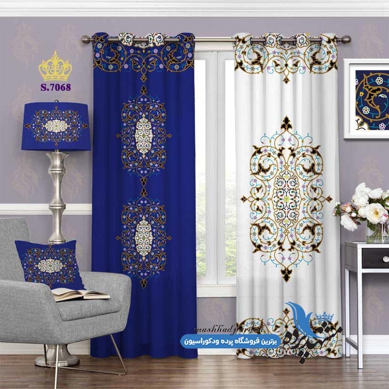 پرده پانچ اسلیمی طرح پیچک کد S7068