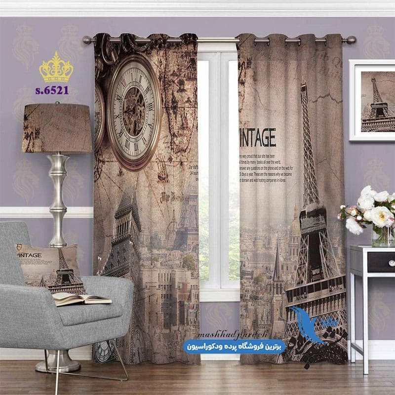 پرده پانچ منظره طرح شهر پاریس کد S6521