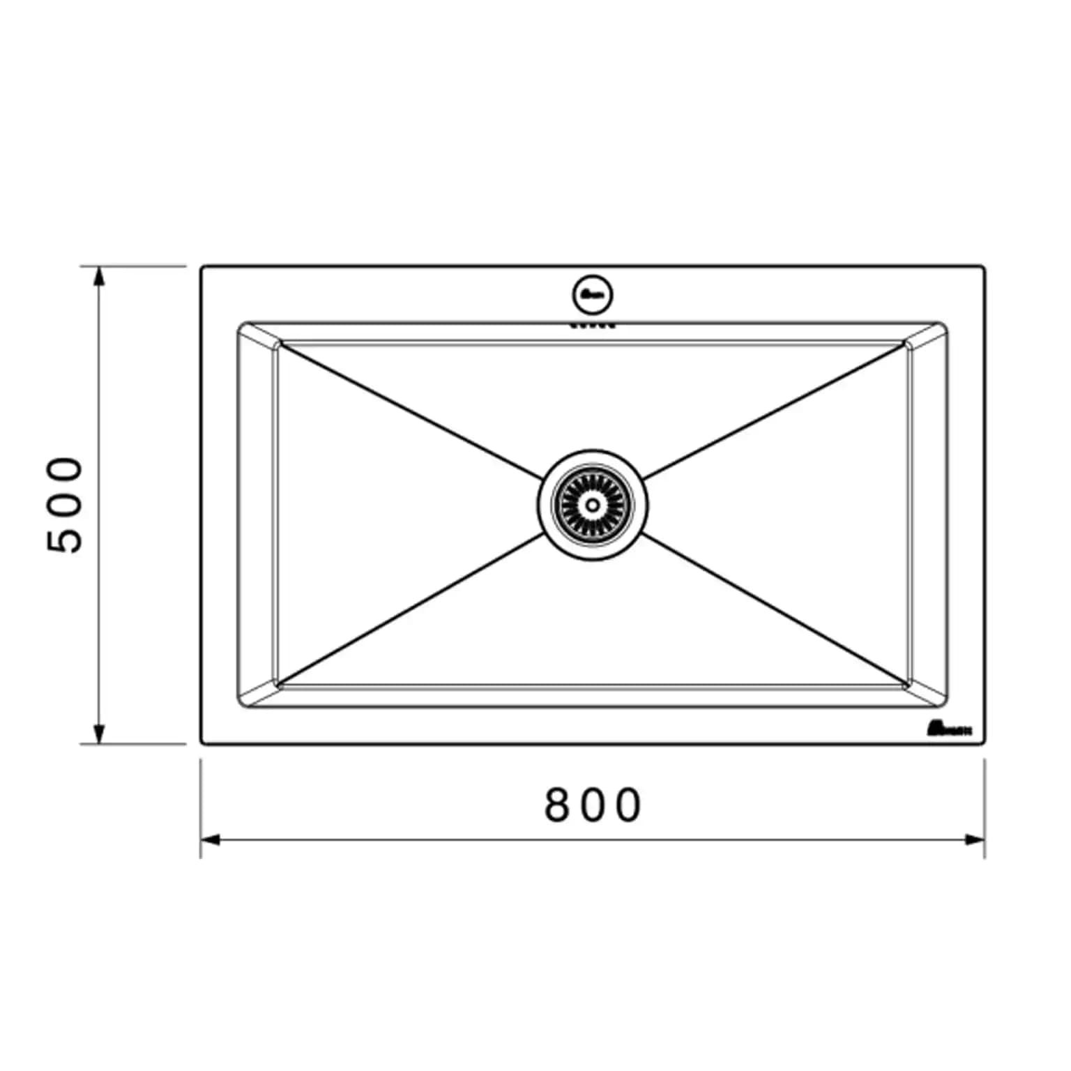 سینک ظرفشویی توکار بیمکث BS 724 ابعاد 50 * 80 — تصویر ۳
