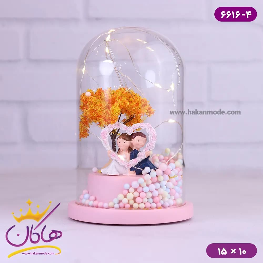 حباب شیشه ای چراغ دار زوج 6616