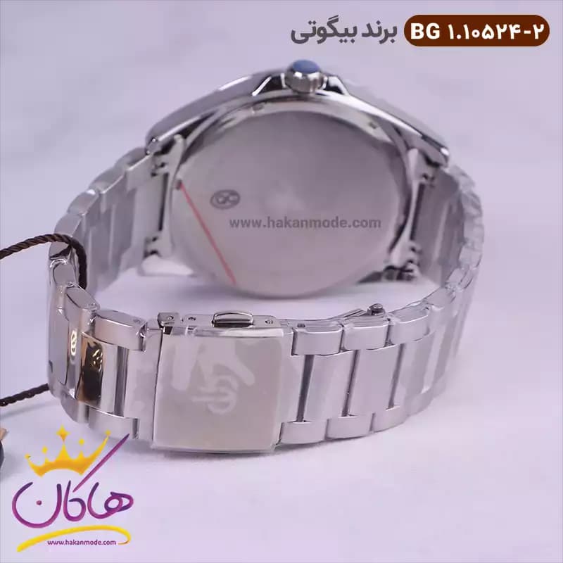 ساعت مچی بیگوتی مردانه فلزی فول تایم صفحه مشکی کد BG.1.10524-2 — تصویر ۴