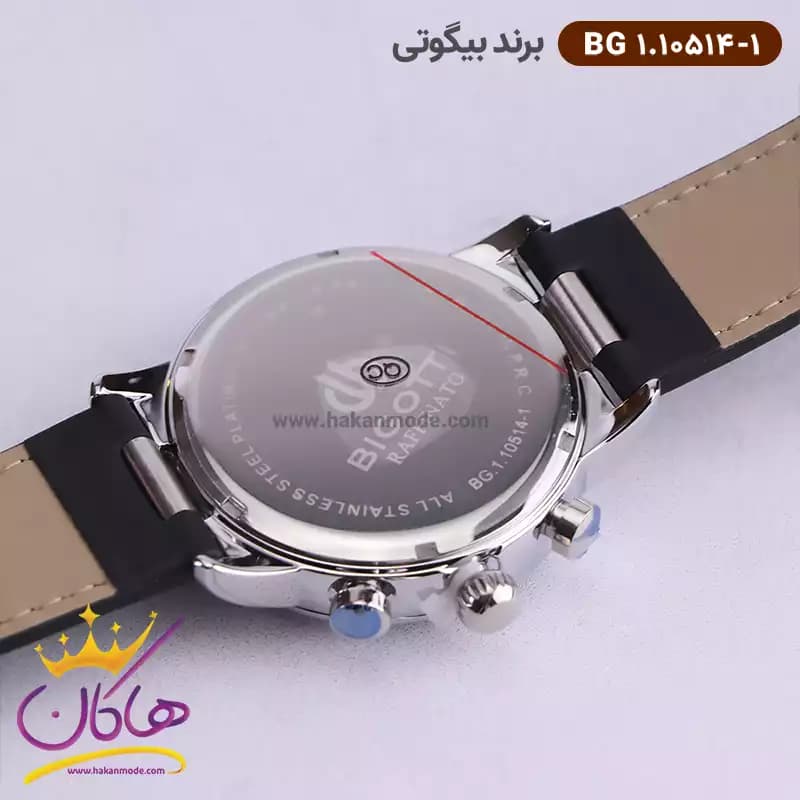 ساعت بیگوتی مردانه بند چرمی مشکی فول تایم کد BG.1.10514-1 — تصویر ۳