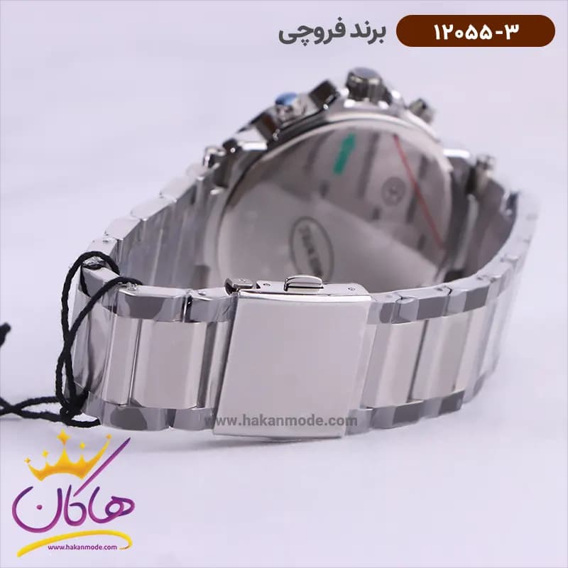 ساعت فروچی مردانه فلزی نقره ای صفحه طوسی 12055/3 — تصویر ۳