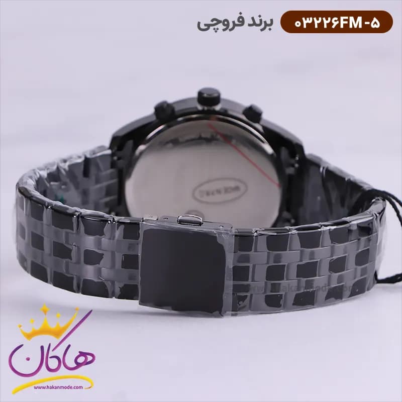 ساعت فروچی مردانه فلزی مشکی صفحه سبز 03226fm-5 — تصویر ۳