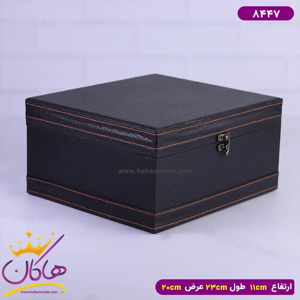 جعبه هدیه چرمی مشکی 8447 — تصویر ۲