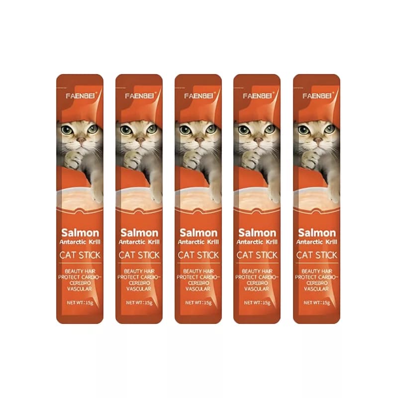 تشویقی گربه فنبی مدل Creamy Stick طعم ماهی سالمون و میگو بسته 5 عددی