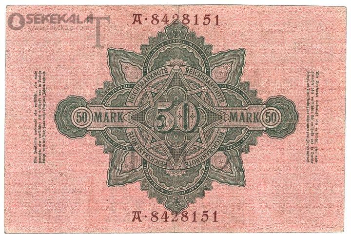 اسکناس 50 مارک آلمان (امپراتوری) 1910 (VF) — تصویر ۲