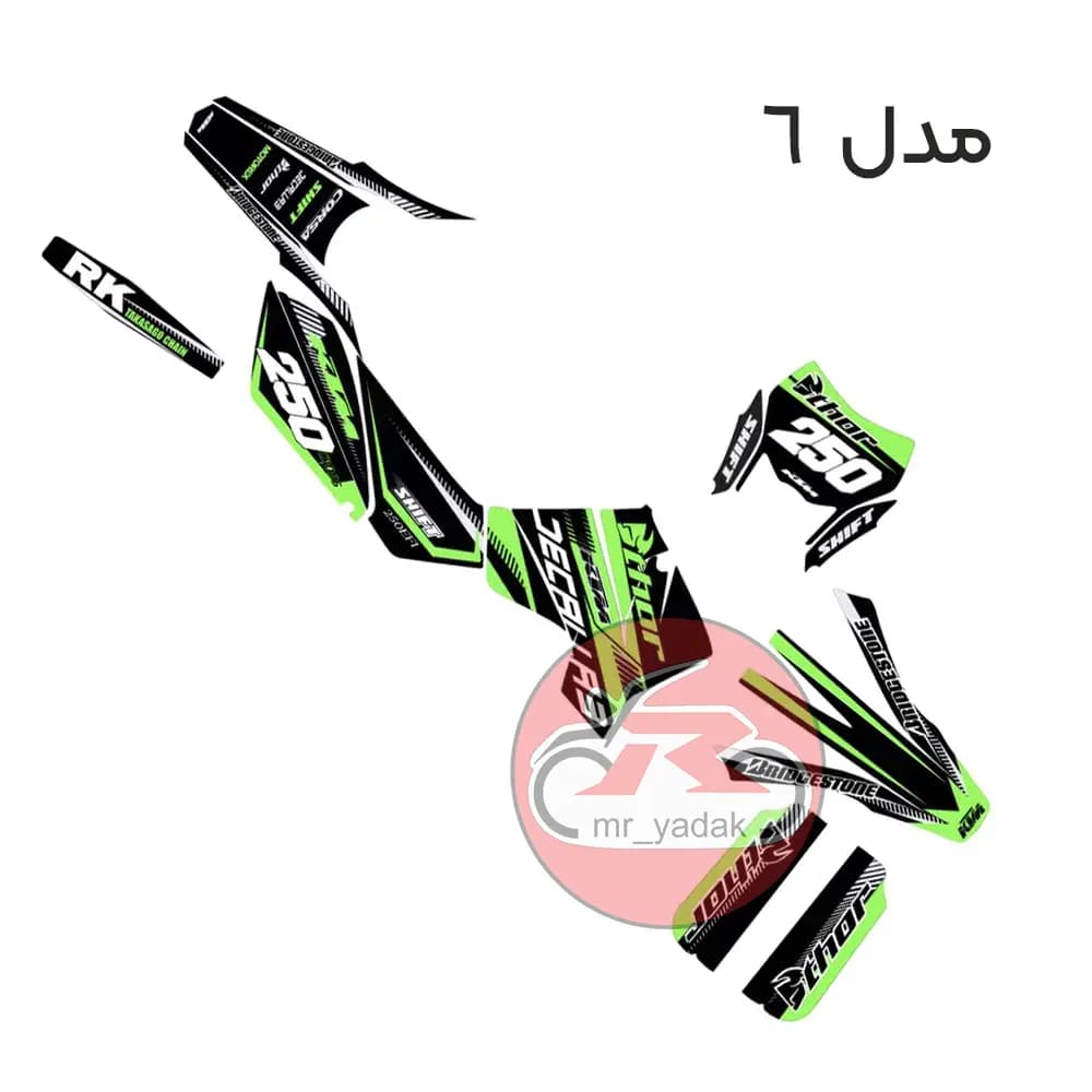 برچسب مارک بندی موتورسیکلت تریل فلات طرح کی تی ام — تصویر ۶