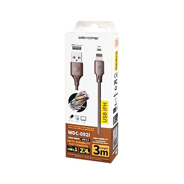 کابل تبدیل USB به لایتنینگ دبلیو کی مدل WDC-092i طول3 متر — تصویر ۲