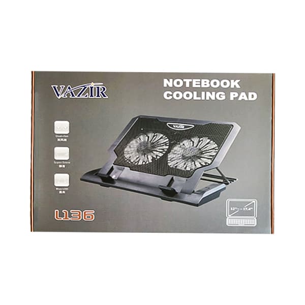 پایه خنک کننده تنظیم ارتفاع لپ تاپ 2 فن VAZ L136 — تصویر ۲