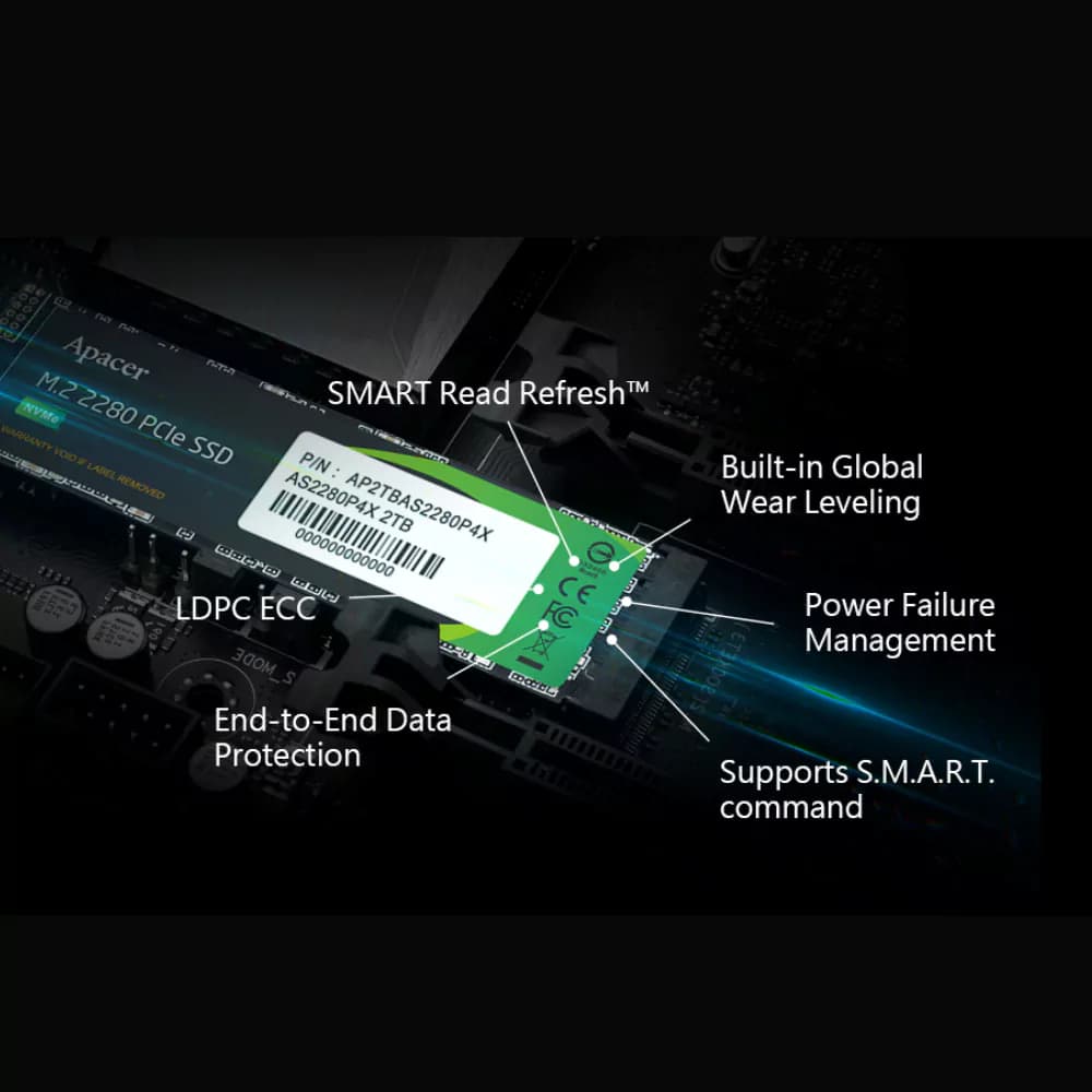 اس اس دی اینترنال اپیسر مدل Apacer AS2280 P4x M.2 PCIe Gen3 ظرفیت 256 گیگابایت — تصویر ۳