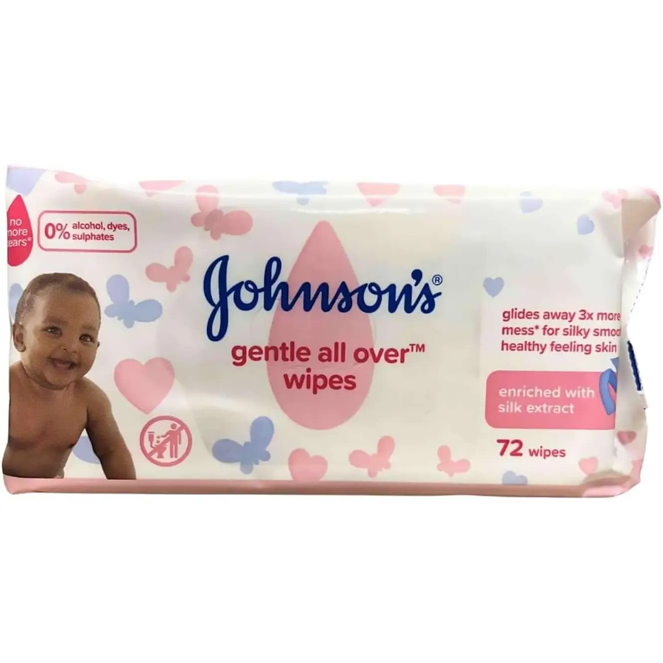 دستمال مرطوب نرم و لطیف کودک جانسون بسته 72 عددی Johnson’s Gentle All Over Baby Wipes