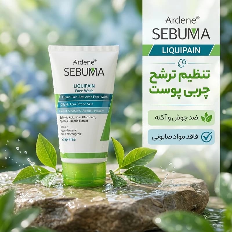 مایع شستوشوی صورت آردن سبوما مدل Liquipain حجم 150 میلیلیتر — تصویر ۳