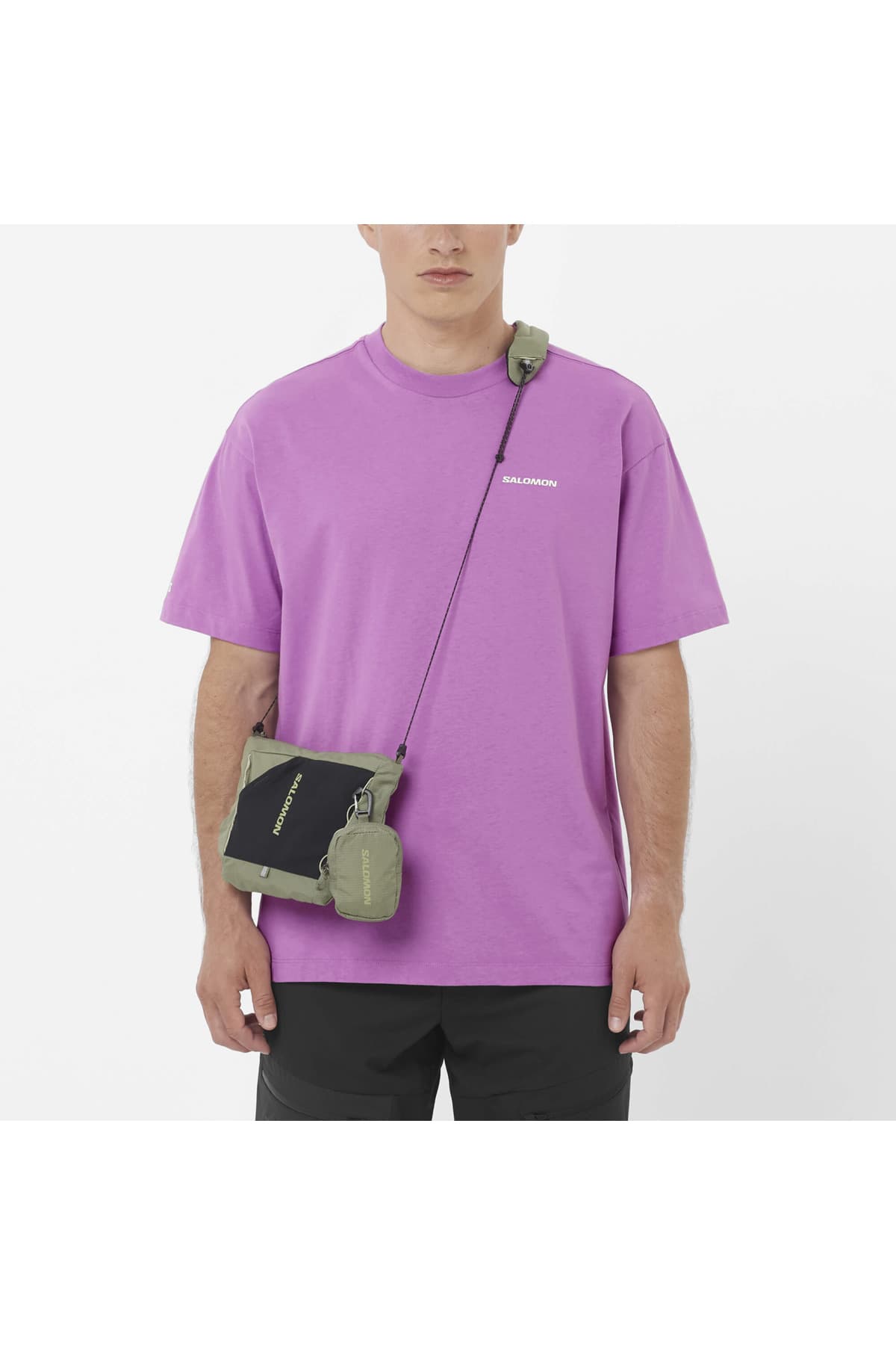 تی شرت ورزشی سالومون مردانه صورتی راسته اسپرت | Salomon LC2832900 TR — تصویر ۲