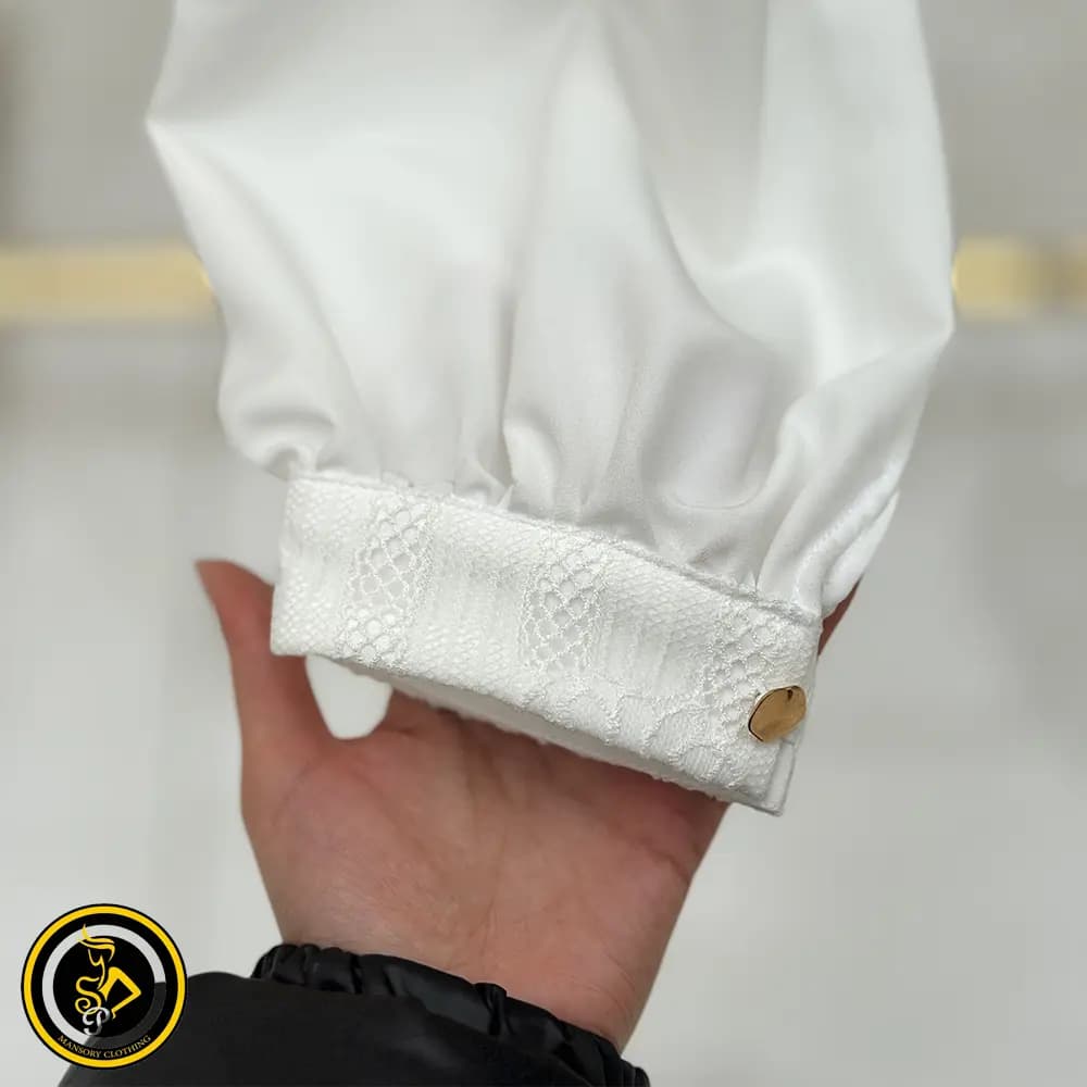 شومیز یقه گره کرپ — تصویر ۳