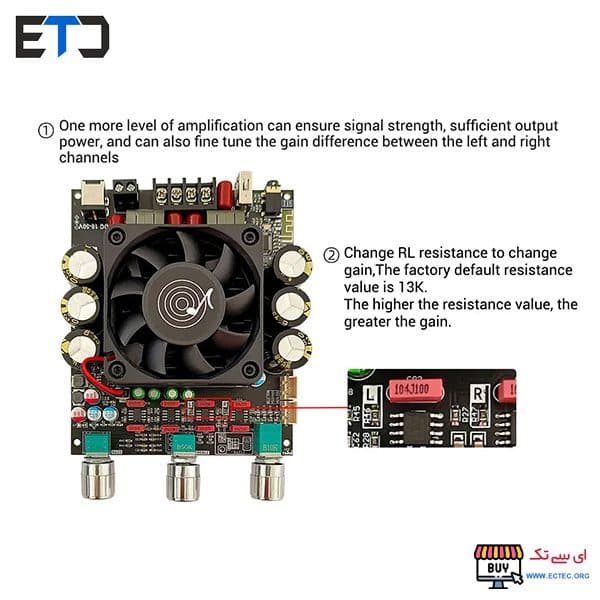 ماژول ZK-3002T آمپلی فایر 2×300 وات TPA3255 — تصویر ۵