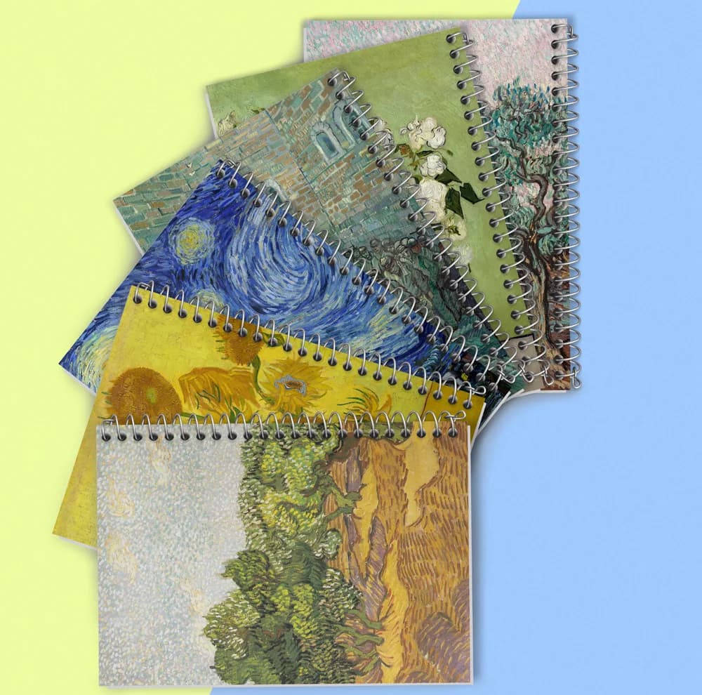 دفتر مشق 100 برگ خندالو طرح نقاشی ونسان ونگوگ کد 492 مجموعه 6 عددی — تصویر ۲