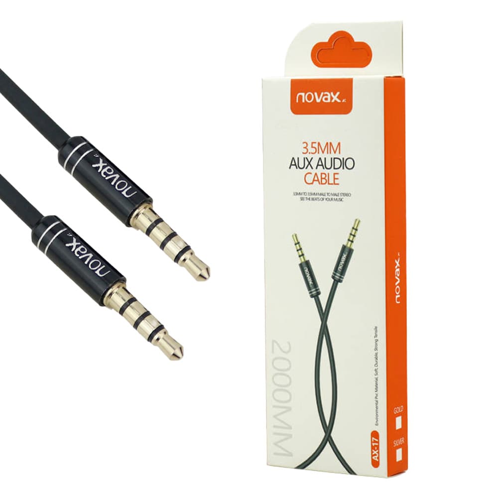 کابل AUX برند NOVAX مدل AX-17 سرفلزی کیفیت عالی
