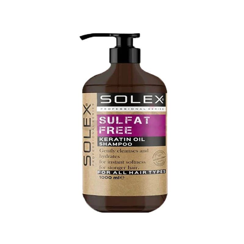 شامپو روغن کراتین سولکس solex مناسب انواع مو بدون سولفات 1000 میل